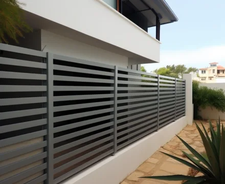 A newly replaced aluminium fence in Hobart