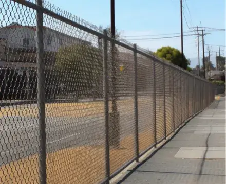 A newly installed commercial fence in Hobart