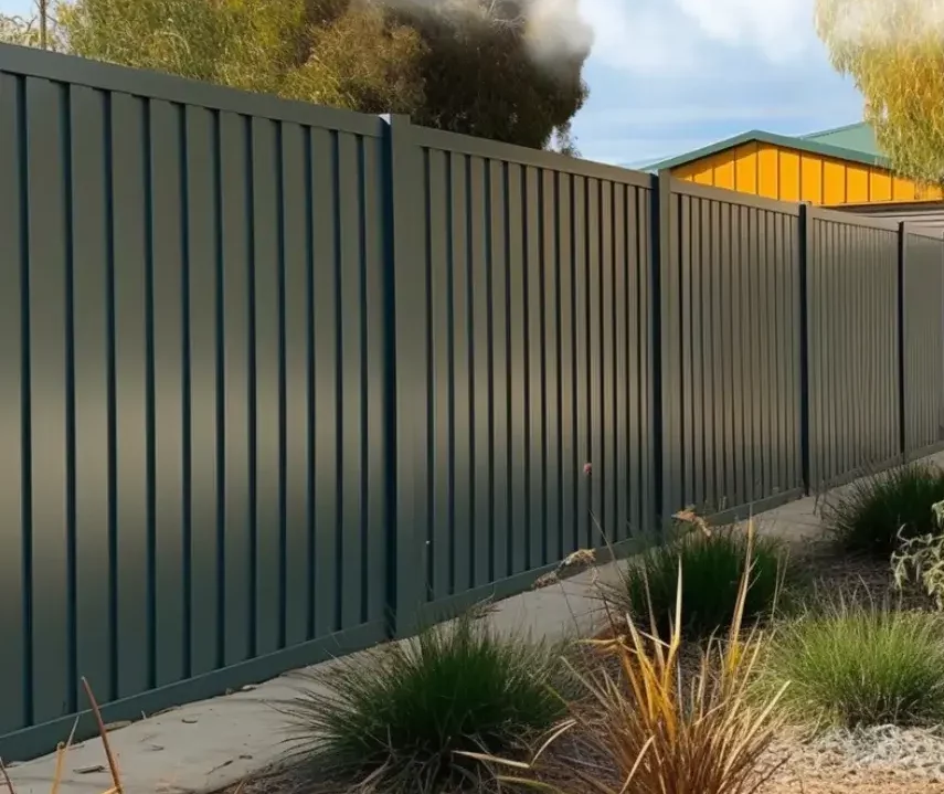 Gray Colorbond fence installment in Hobart