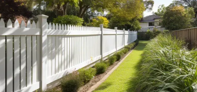 Timber fence in white in Hobart