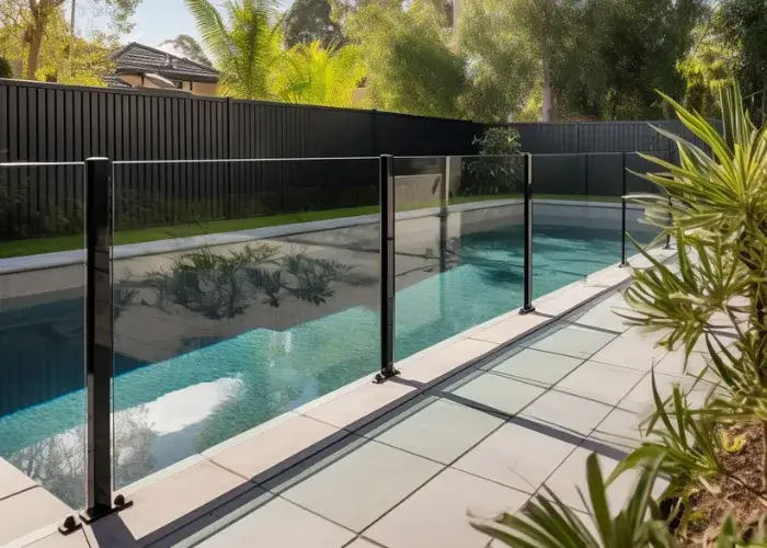 Stunning glass pool fence by Lifestyle Fencing Hobart securing a long pool