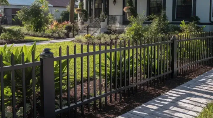 Aluminium fence for a front yard by Lifestyle Fencing Hobart